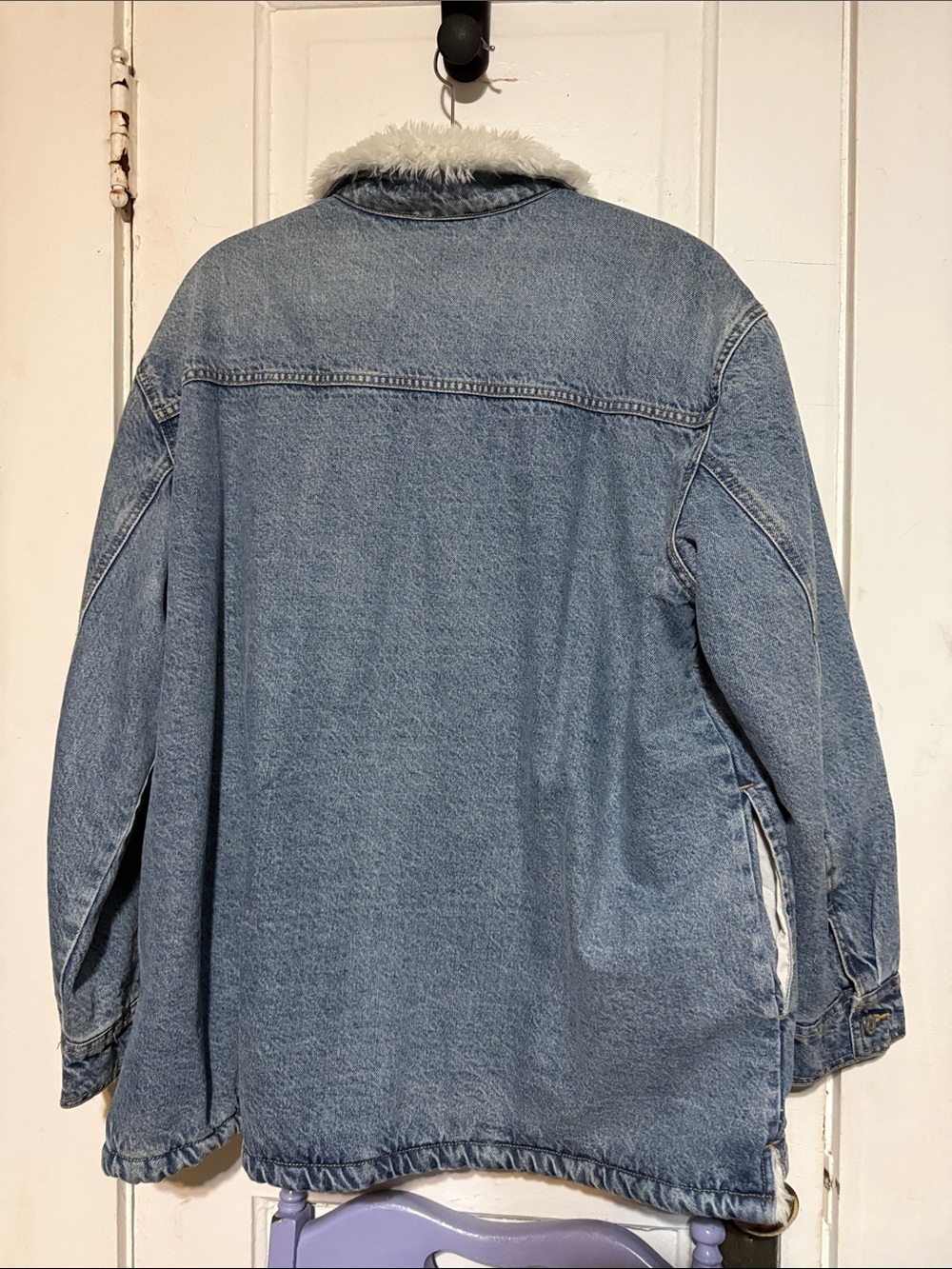 Old Navy Light Blue Denim Sherpa-Lined Jacket - Picture 13 of 13